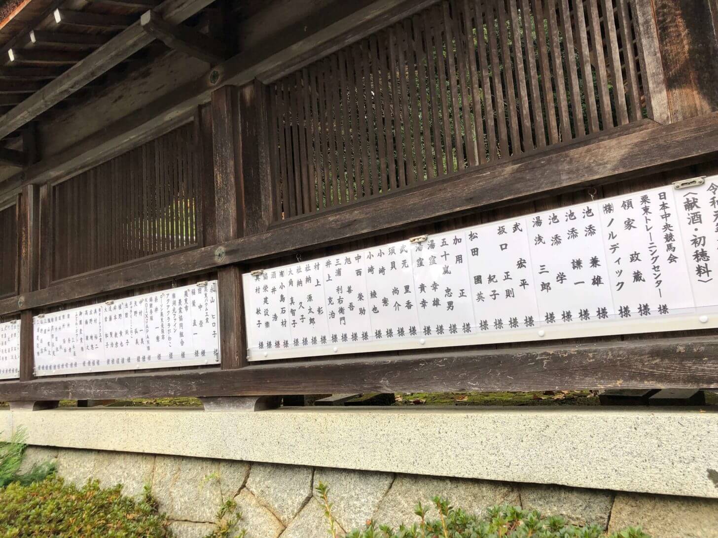 栗東・大野神社の奉納者名