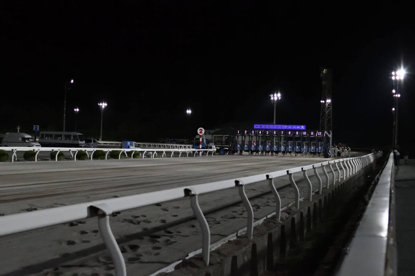 夜の高知競馬場レース前