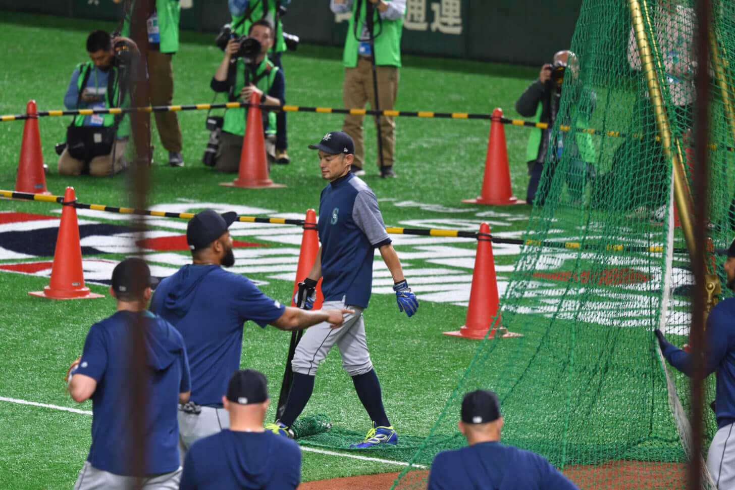 イチロー引退試合の試合前練習風景