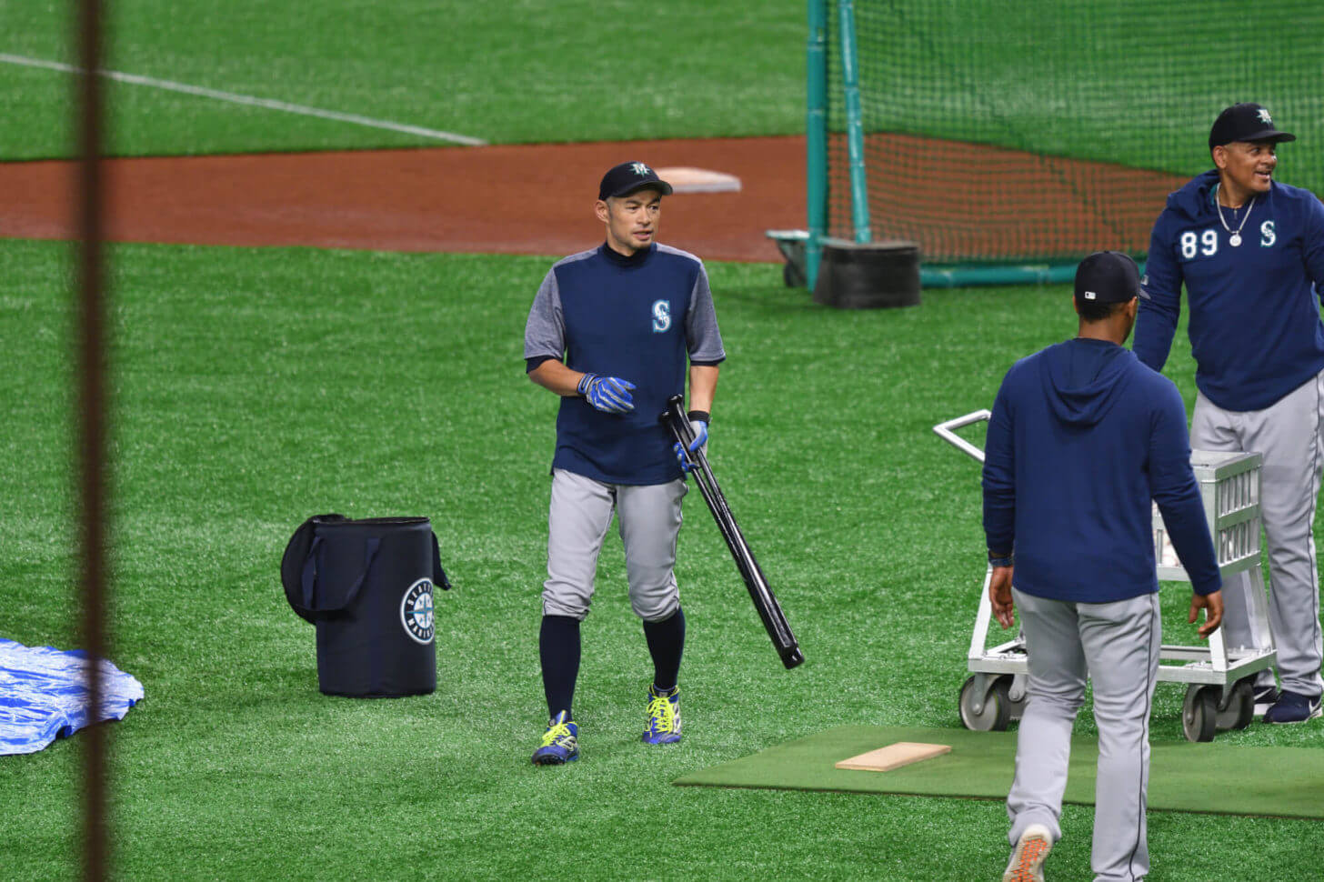 イチロー引退試合の試合前練習風景