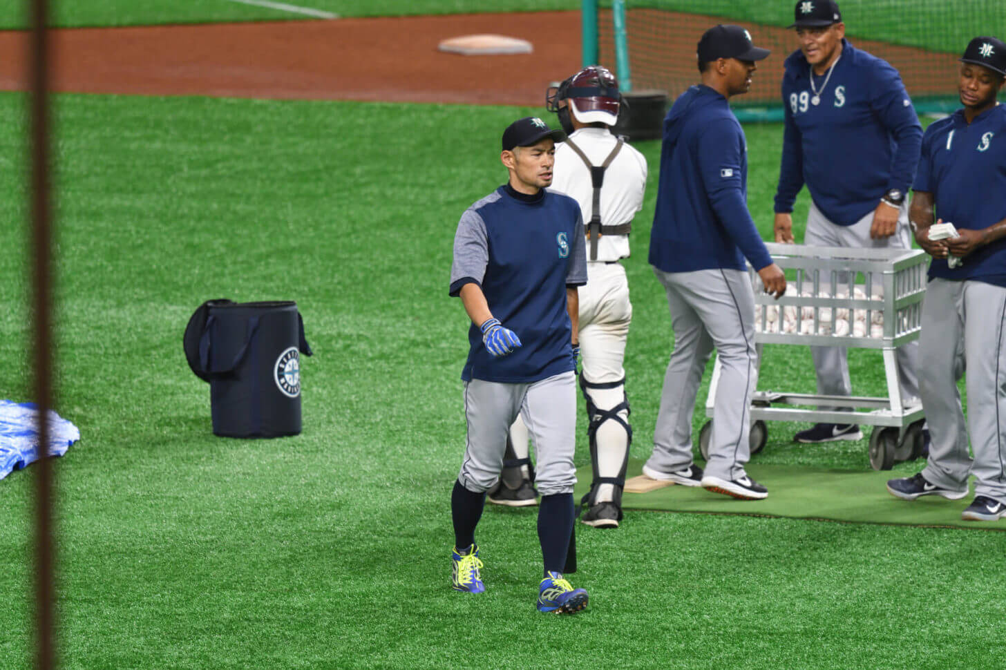 イチロー引退試合の試合前練習風景