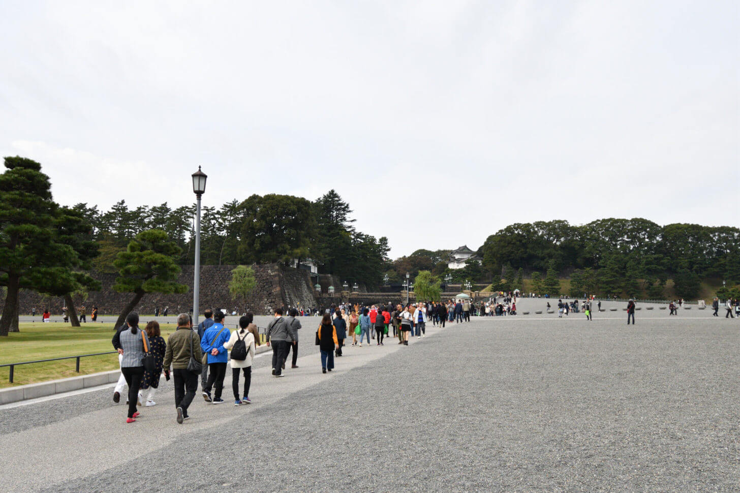 皇居外苑に向かう人々