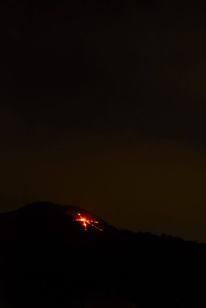 2019五山送り火・如意ヶ嶽（大文字山）