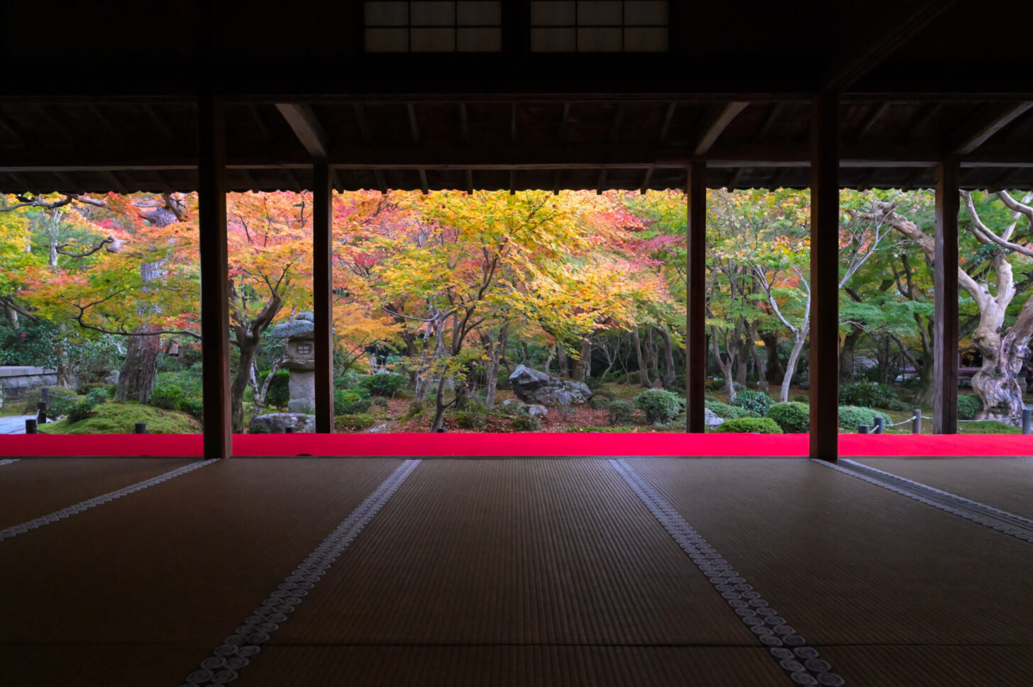 圓光寺 十牛之庭の額縁紅葉