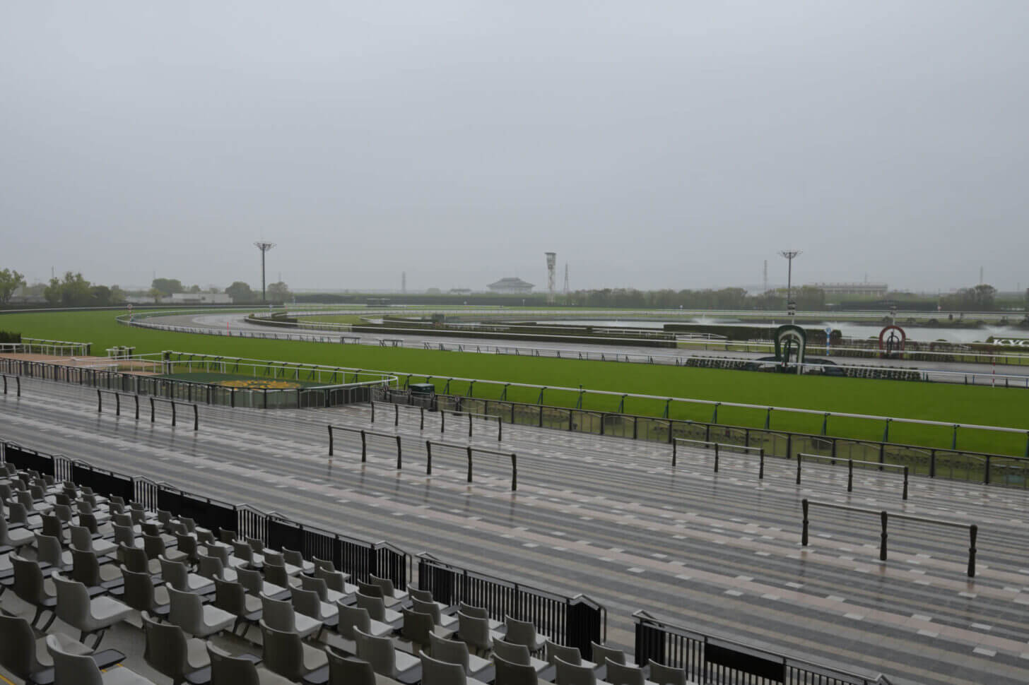 新スタンド（ゴールサイド）から見る京都競馬場