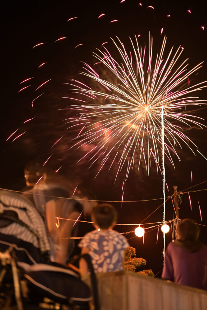 2024年かみじまふるさと夜市での打ち上げ花火